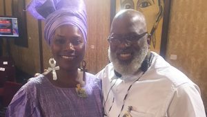 Yvette with Baba Akinyele Umoja of Georgia State University and MXGM at the signing of the UN decree.