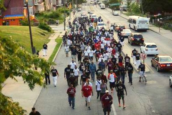 Hundreds of Black Men March To End Violence In Baltimore