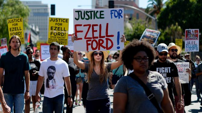 Protesters Demand Answers in Los Angeles Police Shooting Death of Ezell Ford