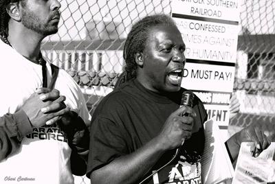 Reparations groups protest at Norfolk Southern Rail Yard in Chicago