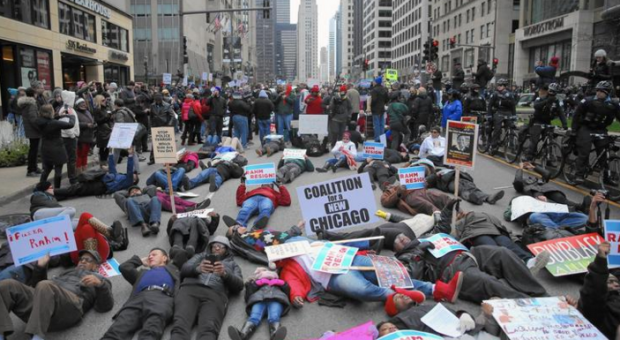 Chicago Black Christmas Demonstration, December 24, 2015 by E. Jason Wambsgans for the Chicago Tribune