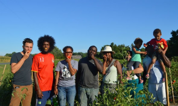 Blain Snipstal, second from left, with members of the Black Dirt Farm Collective. Photo courtesy Blain Snipstal.