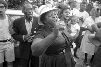 Fannie Lou Hamer singing during the 1966 “March Against Fear.”