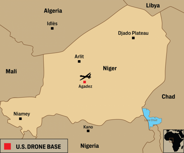 Niger and neighboring countries. Image: The Intercept