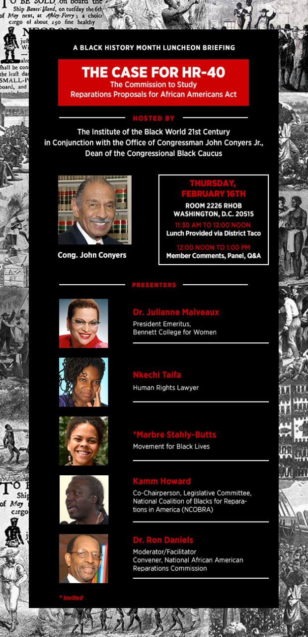 A Black History Month Luncheon Briefing – The Case for HR-40