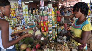 A woman shops in a market in Cabinda, Angola, on Jan. 19, 2010.