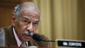 Rep. John Conyers, D-Mich., speaks during a hearing of the House Judiciary subcommittee on Crime, Terrorism, Homeland Security, and Investigations, on Capitol Hill in Washington on April 4, 2017.Alex Brandon/AP