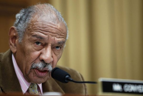 Rep. John Conyers, D-Mich., speaks during a hearing of the House Judiciary subcommittee on Crime, Terrorism, Homeland Security, and Investigations, on Capitol Hill in Washington on April 4, 2017.Alex Brandon/AP