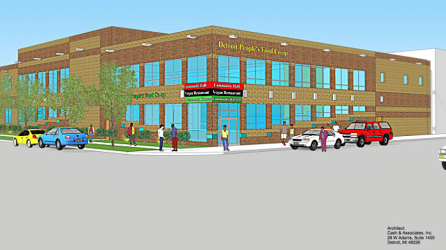 A rendering of Detroit People’s Co-op. Image from Detroit Black Community Food Security Network.