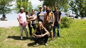 Lakasha, Nobiss and her daughter, Chris Truitt, Russell Binder, George Mccloskey, Brandon Saul, Terry Townsend. Nobiss says direct action can be one of the most powerful expressions of reparations. “It’s all about intention,” she says. “We saw reparations on the front lines at Standing Rock, when white people—who had come to realize how much violence and abuse people of color are facing—put their bodies in front of indigenous people to protect them.”