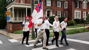 RAM members Ben Daley (front, center) and Tom Gillen (front, right) in Charlottesville for the Unite the Right rally