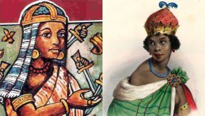 Renderings of Kongolese leaders: Fig. 2 (left) Beatriz Kimpa Vita (aka Nsimba Vita) ca. 1686-1706. Fig. 3 (right) Queen Njinga Mbande (aka Nzinga) 1583-1663.