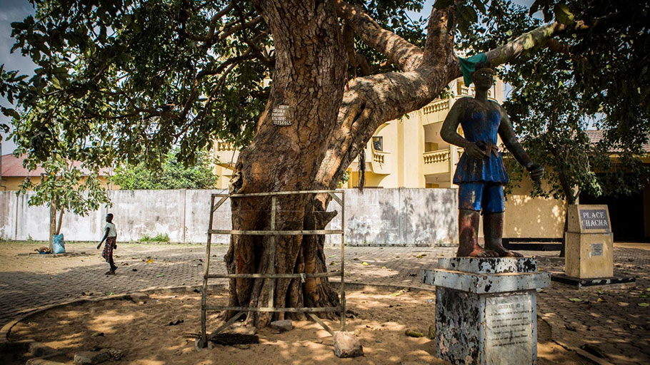 The Place de Chacha in Ouidah, named after slave merchant Francisco Félix de Souza, marks the site where slaves were said to have been auctioned off before they were shipped to the Americas.