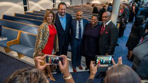 After speaking at the National Capital Baptist Convention, Jealous and Reverend Charles W. McNeill, Jr. join church members for a group picture.