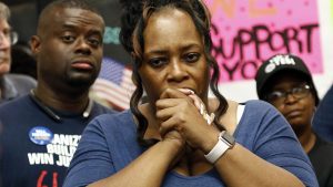 United Auto Workers and Nissan employees in August 2017 after a failed unionization bid. High profile battles have put a spotlight on the links between economic and racial justice.