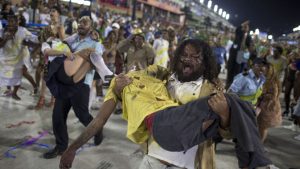 A all too common scene in Rio de Janeiro – Violence in Rio was one of the themes presented by Beija Flor