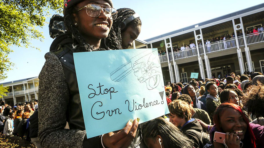 Black and Latino students called attention to how gun violence affects communities of color during the National School Walkout on March 14, 2018