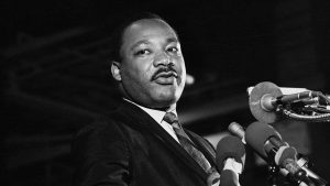 Dr Martin Luther King Jr speaking at a rally in Memphis, the city where he was killed. Memphis will also be the epicenter of events next week.