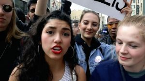 Protesters against gun violence at the March for Our Lives in Los Angeles