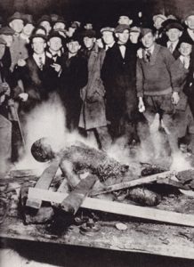 The body of Will Brown after being burned by a white crowd on 28-29 September 1919 in Omaha, Nebraska.