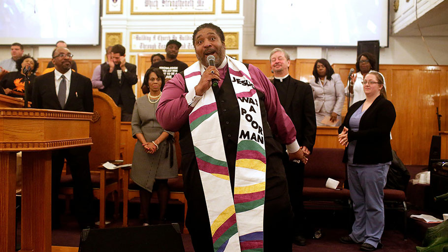 ‘Something’s wrong in America.’ William Barber, a pastor, is one of the co-chairs of the Poor People’s Campaign.