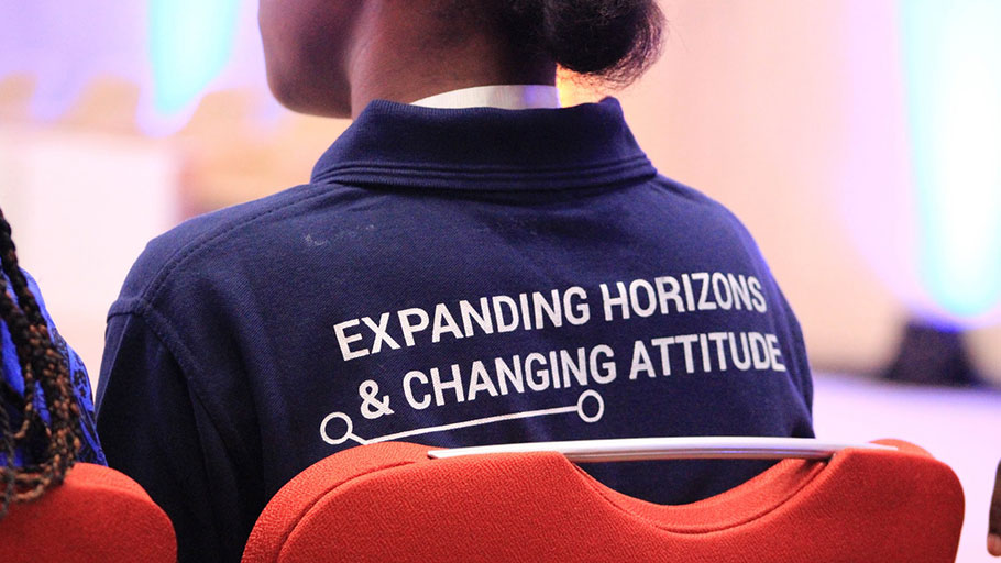 The motto of Ms Geek Africa: ‘Expanding horizons and changing attitudes’. Photograph: Courtesy Girls in ICT Rwanda