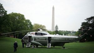 President Donald Trump walks on the South Lawn prior to his departure from the White House May 4, 2018 in Washington, DC.