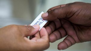 ‘There’s another important public space where blackness has been policed: the voting booth.’ Photograph: Shawn Thew/EPA