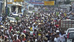 Mass protests in 2003 unseated Haitian President Jean-Bertrand Aristide. AP Photo/Pablo Aneli