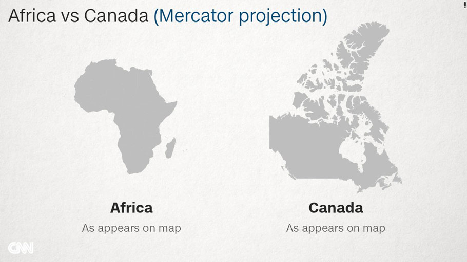 What's the real size of Africa? Canada