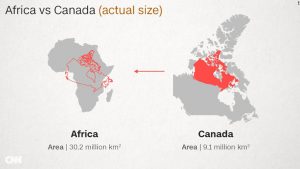 What's the real size of Africa? Canada