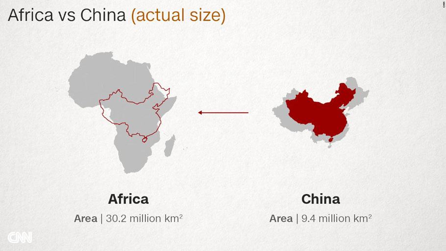 What's the real size of Africa? China