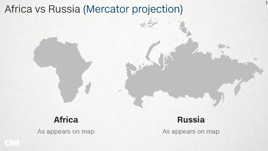 What's the real size of Africa? Russia