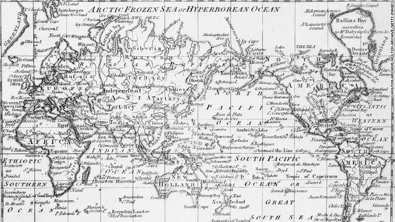 Chart of the world as per Mercator's projection, circa 1798, with the most recent discoveries.