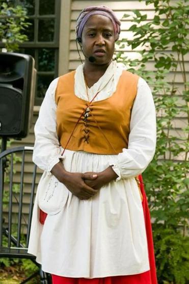 Actor and living historian Tammy Denease portrays a slave owned by the Royalls. “I find that this kind of education is especially necessary in the North where the history of its role in slavery is so limited,” she said.