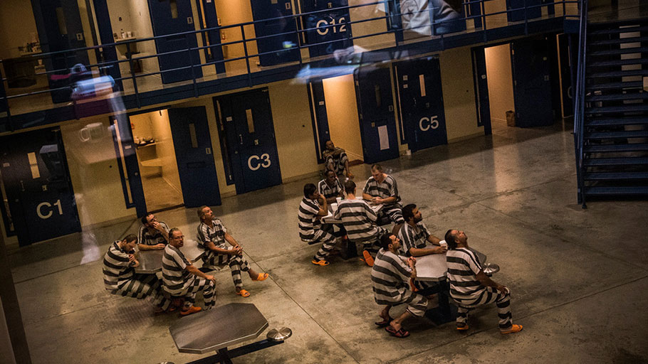 Inmates at a county jail on July 26, 2013 in Williston, North Dakota. | Photo by Andrew Burton/Getty Images