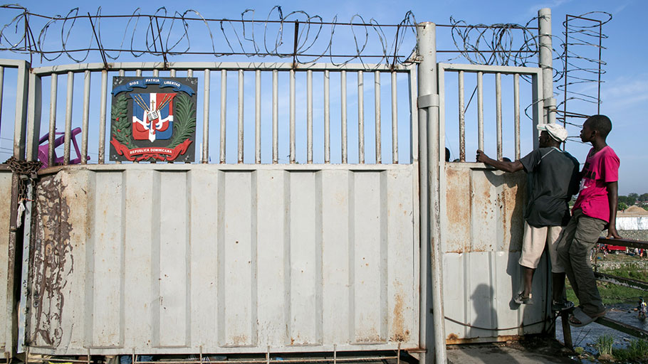 The border gate on the bridge between Ouanaminthe, Haiti, and Dajabón, Dominican Republic