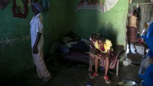 The batey dwelling of a Haitian immigrant family in the Dominican Republic