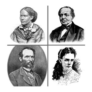 Clockwise: Frances Harper, W.J. Whipper, Augusta Lewis, and William Sylvis are a few of the people featured in the role play.