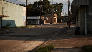 Northwest Railroad Avenue in Ville Platte. Once the interstate bypassed the town in the 1980s, it became even more isolated. (Edmund D. Fountain, special to ProPublica)