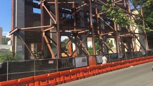 The facade of the historic Royal Theater on South Street is all that survives today. The rest of theater was demolished and the remains will be incorporated into a residential project by developer Ori Feibush.