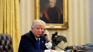 Trump in the Oval Office in January 2017.