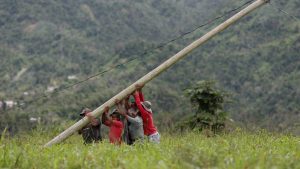 Some Puerto Ricans had to restore downed power lines themselves after Hurricane Maria.