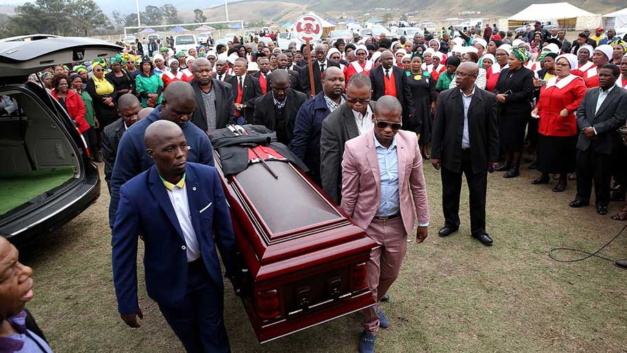 The funeral for Sindiso Magaqa, the most prominent African National Congress politician assassinated so far, in Umzimkhulu last September.
