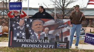 Trump supporters gathered for his tax reform speech.