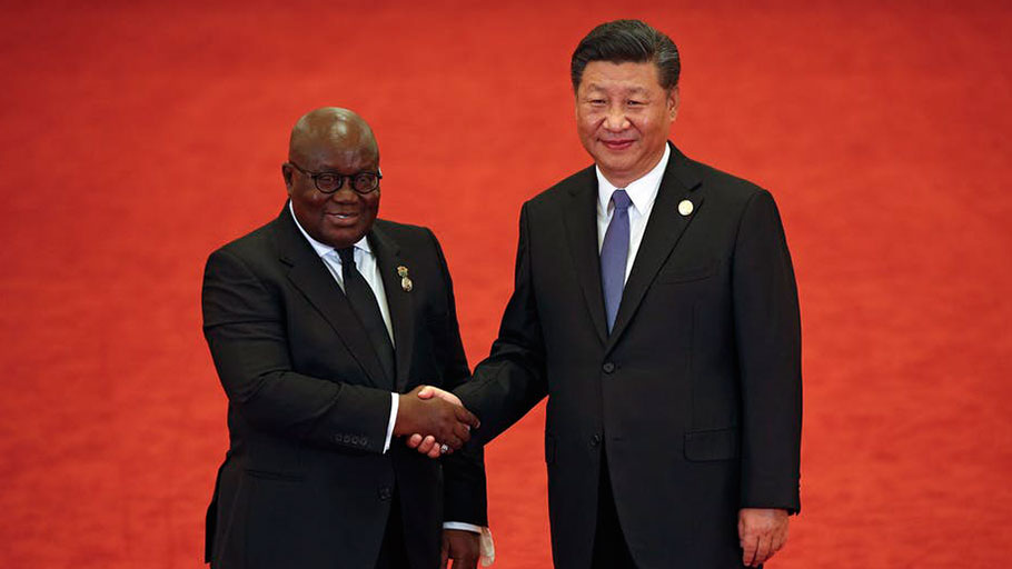 Ghana’s President Nana Akufo-Addo and China’s President Xi Jinping at the 2018 summit in Beijing.