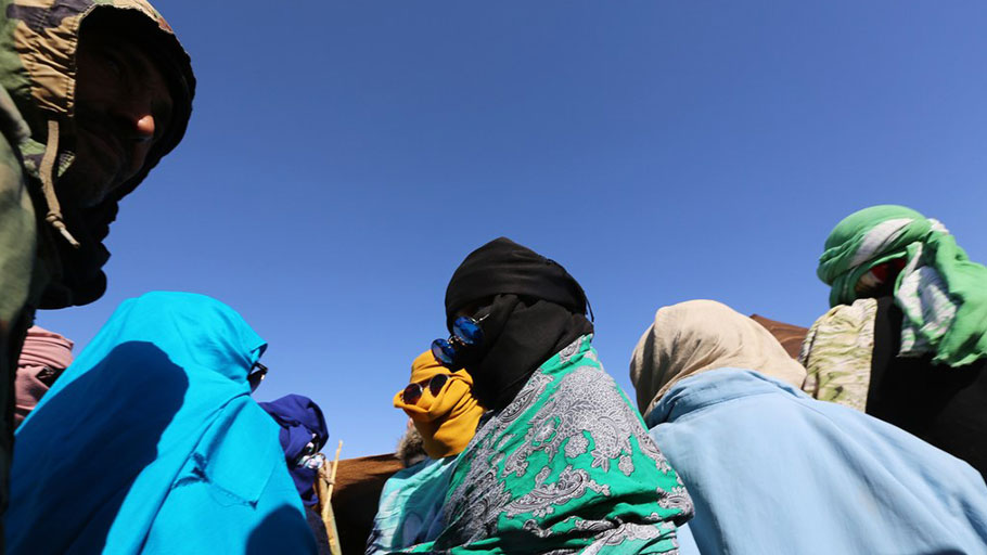 Women at a traditional festival at the Boujdour camp near Tindouf, in southern Algeria. Sahrawis try to keep traditions alive in the camps.