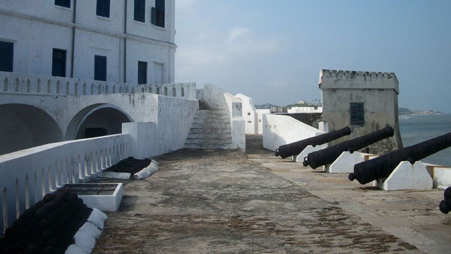 The Cape Coast Castle a former slave holding facility, in the town of Cape Coast, Ghana.