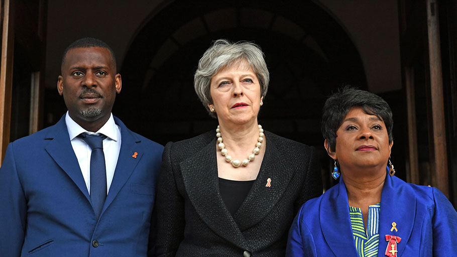 Baroness Lawrence (right) and her son Stuart with prime minister Theresa May before a memorial service to mark the 25th anniversary of the murder of Stephen Lawrence.