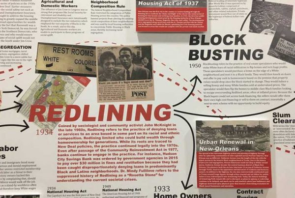 "Undesign the Redline," an exhibit the history of redlining and other discriminatory housing policies in New Orleans and nationwide, is on view at Tulane University's Albert and Tina Small Center for Collaborative Design through March 1, 2019.